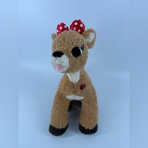 Build A Bear Clarice Girl Rudolph Reindeer Plush Stuffed Animal Light Heart Talk